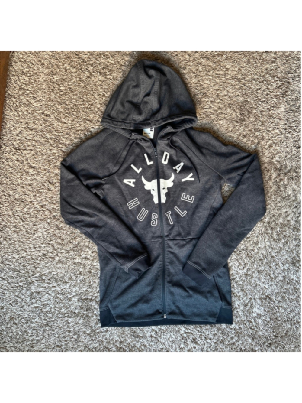 Men’s Under Armour Project Rock All Day Hustle Hoodie Dark Grey Size S